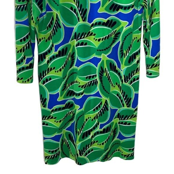 Crown & Ivy XS Tunic Top Green Blue Leaf Print Boho Fall Casual - Picture 10 of 13